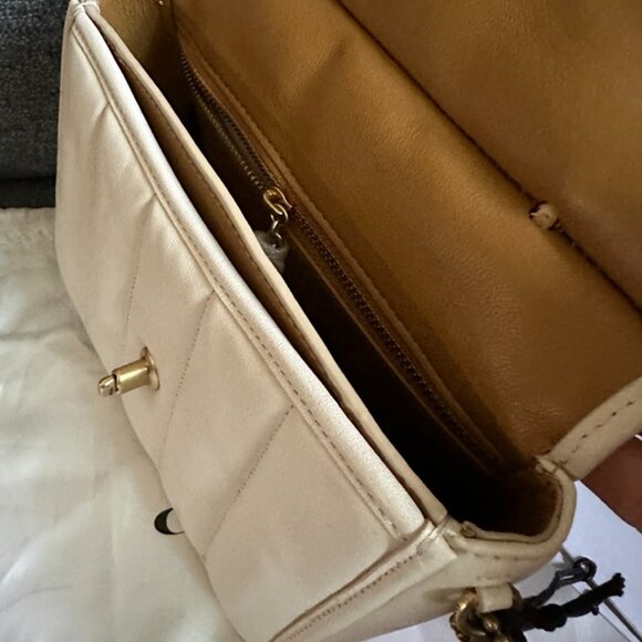 NWT! Coach Willis Top Handle 18 With Quilting Nappa Leather In Chalk C3844 - Picture 9 of 12